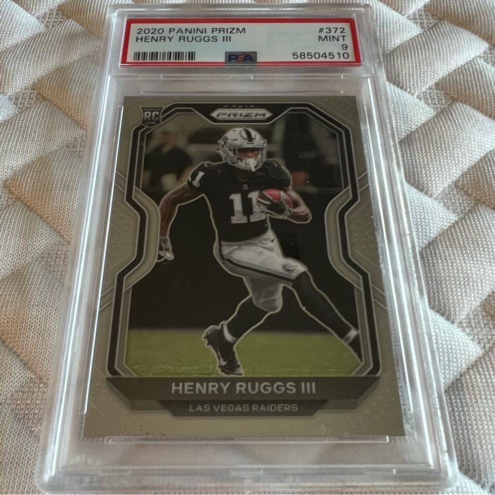 2020 Panini Prizm Henry Ruggs III #372 PSA MINT 9 ROOKIE RC‎ Las Vegas Raiders